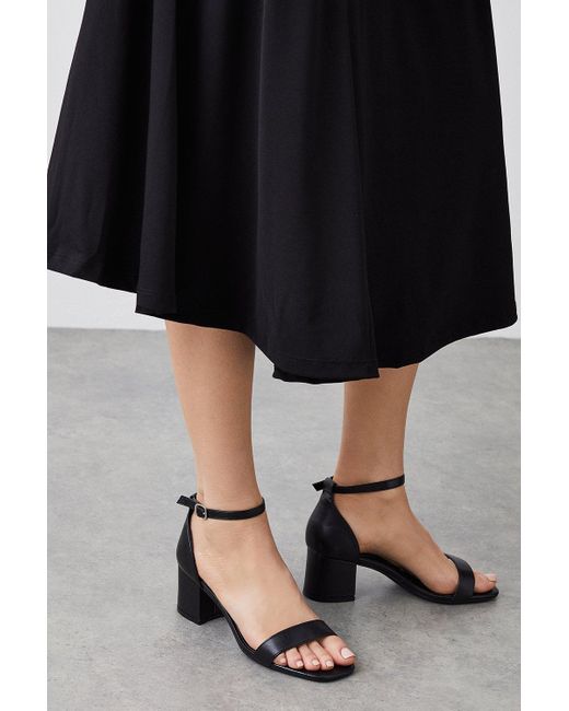 Dorothy Perkins Black Sammy Low Block Barely There Heels