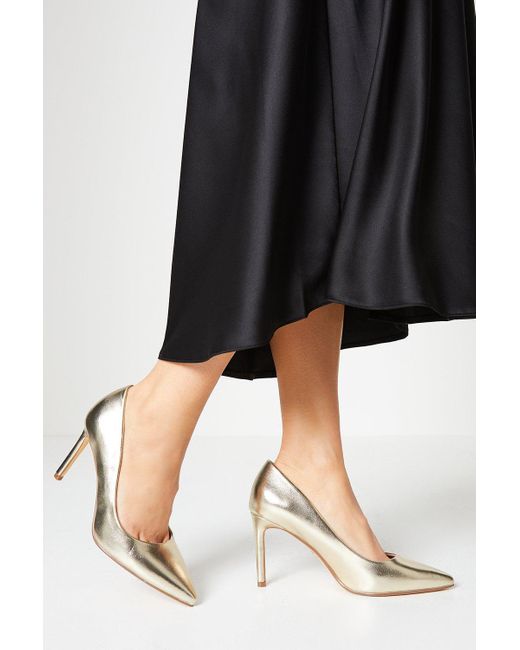 Dorothy Perkins Black Wide Fit Dash Pointed Toe Court Shoes