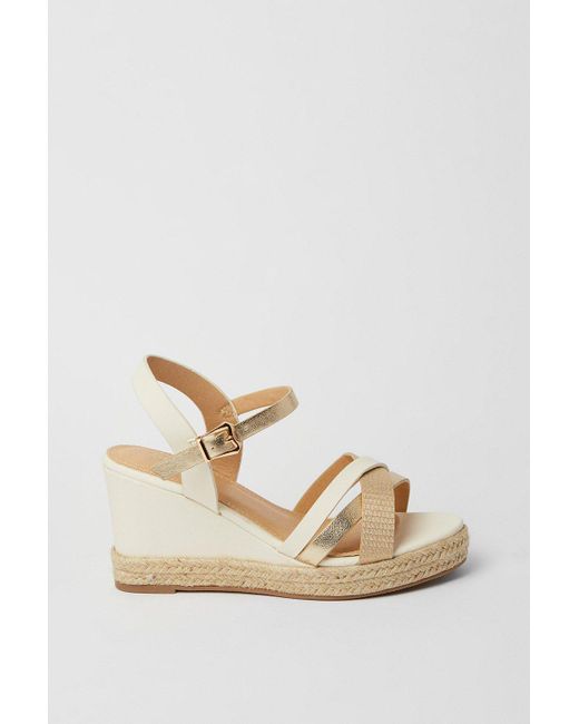 Dorothy Perkins Natural Good For The Sole: Extra Wide Fit Amber Wedges
