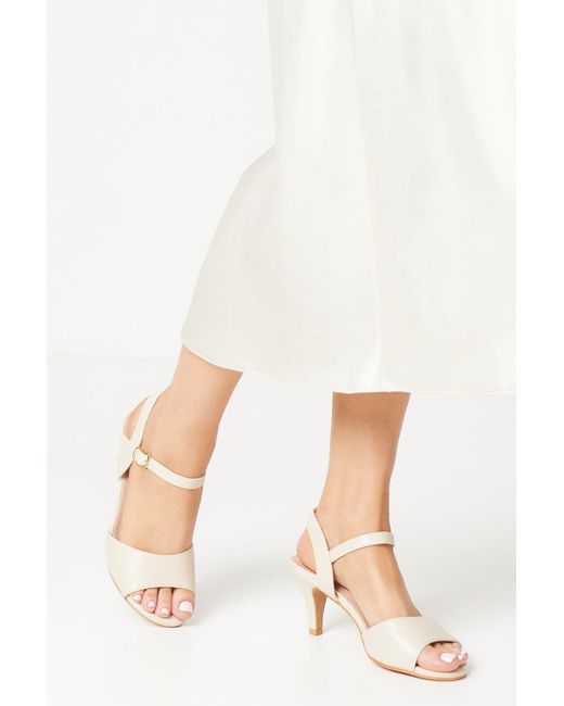 Dorothy Perkins Natural Good For The Sole: Wide Fit Trish Peep Toe Heeled Sandals