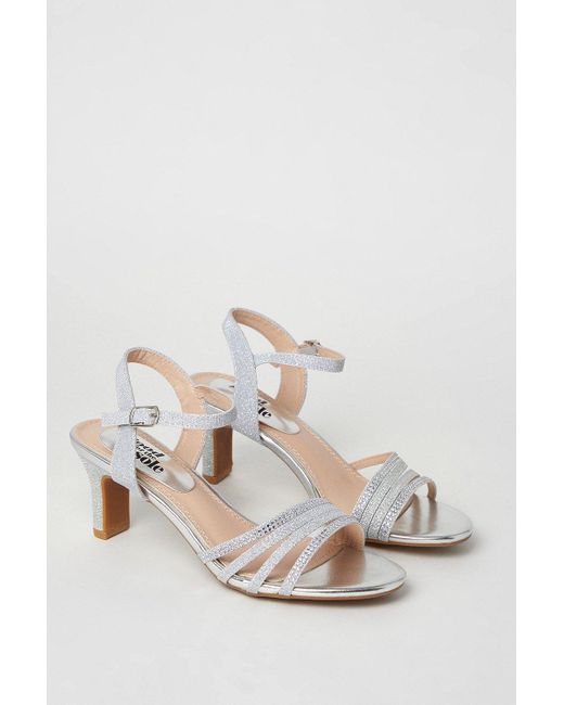Dorothy Perkins Black Good For The Sole: Ellen Diamante Shimmer Strap Heeled Sandals