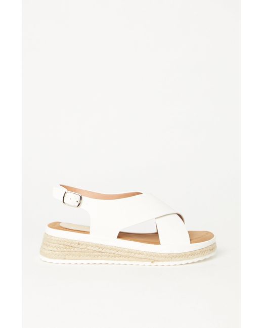 Dorothy Perkins Natural Good For The Sole: Maxine Comfort Low Wedge Cross Strap Sandals