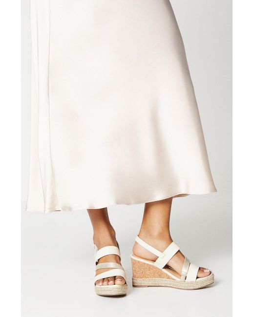 Dorothy Perkins White Good For The Sole: Wide Fit Hannah Asymmetric Wedges