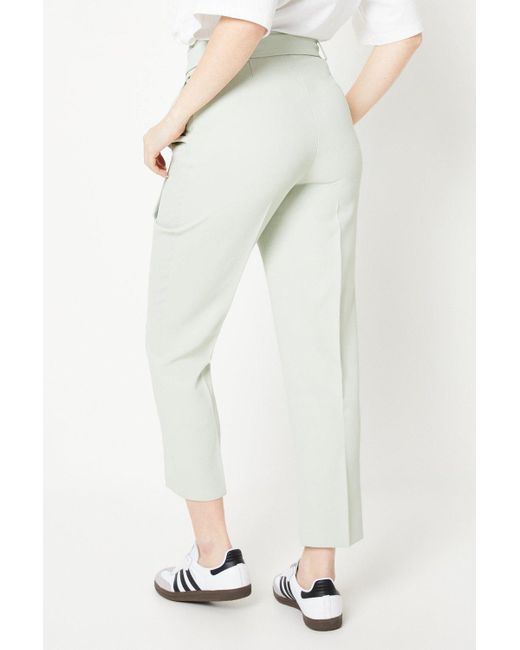 Dorothy Perkins White Paperbag Belted Tailored Trouser