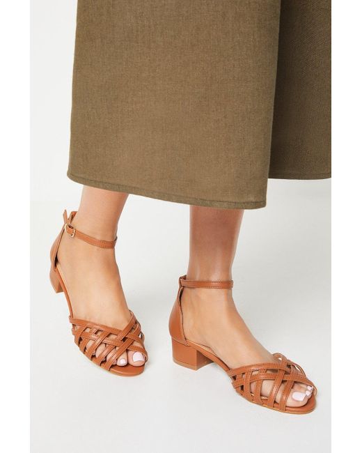 Dorothy Perkins Natural Good For The Sole: Wide Fit Eli Lattice Heeled Sandals