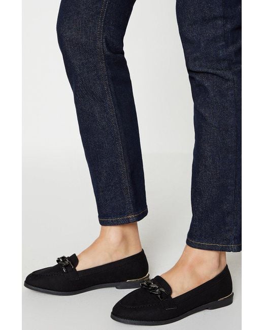 Dorothy Perkins Black Leila Chain Loafers