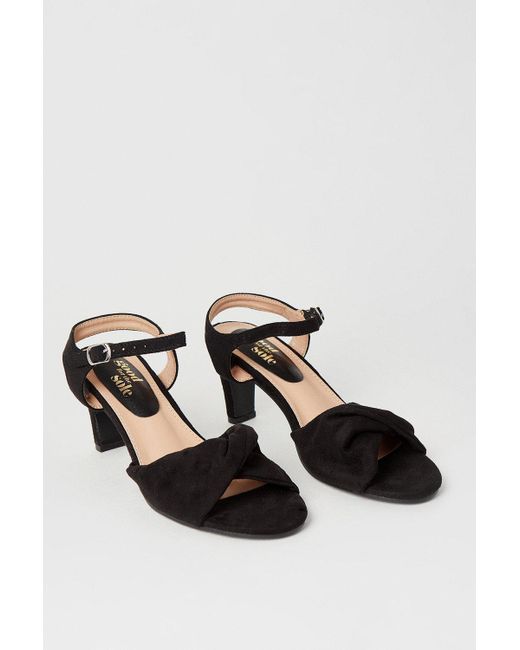Dorothy Perkins Black Good For The Sole: Wide Fit Trisha Two Part Heeled Sandals
