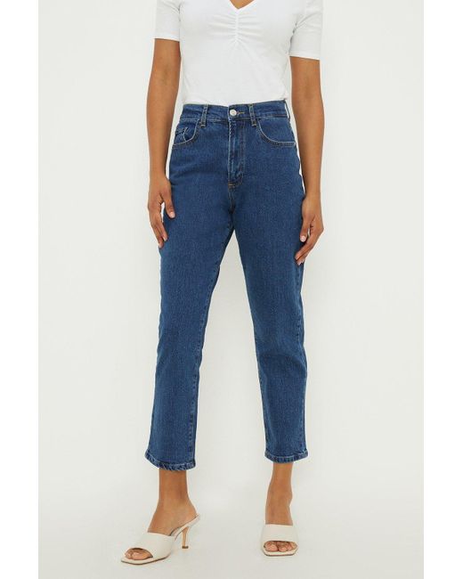 Dorothy Perkins Blue Comfort Stretch Cropped Straight Jeans