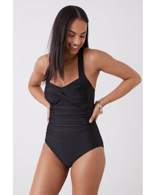 Dorothy Perkins Black Tummy Control Detachable Strap Swimsuit
