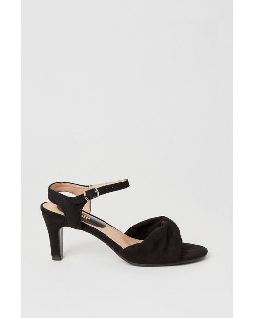 Dorothy Perkins Black Good For The Sole: Wide Fit Trisha Two Part Heeled Sandals