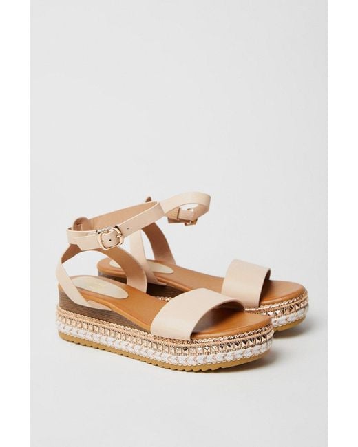 Dorothy Perkins White Good For The Sole: Melli Embellished Flatform Sandals