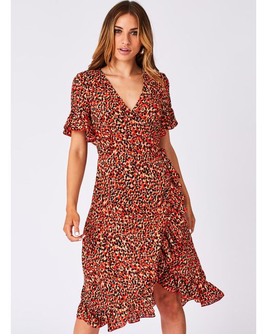 Dorothy Perkins Red Animal Print Dress 