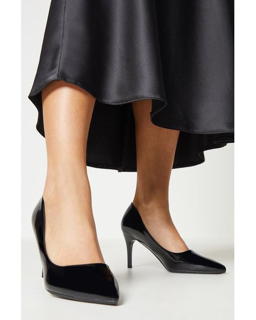 Dorothy Perkins Black Faith: Catrin Patent High Heel Pointed Court Shoes