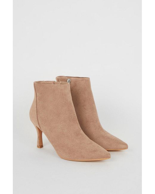 Dorothy Perkins Gray Principles: Ophelia Pointed Medium Heel Ankle Boots
