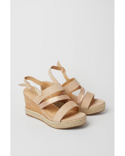 Dorothy Perkins Natural Good For The Sole: Wide Fit Hannah Asymmetric Wedges