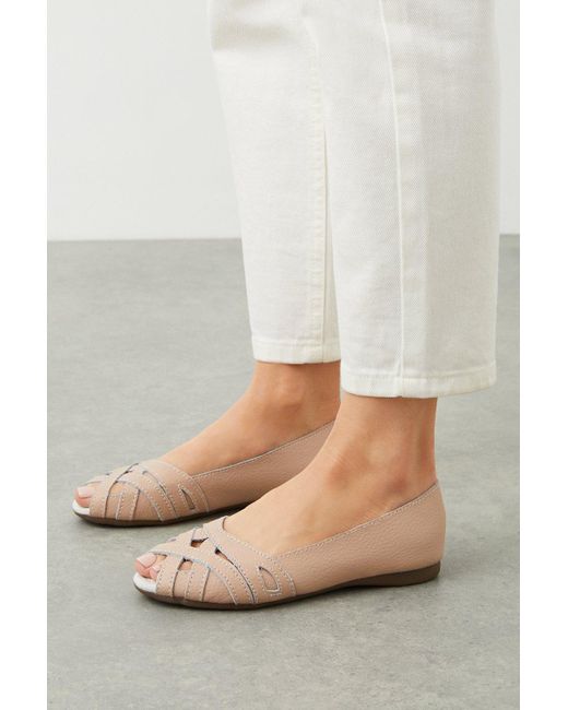 Dorothy Perkins Natural Good For The Sole: Leather Layla Woven Pumps