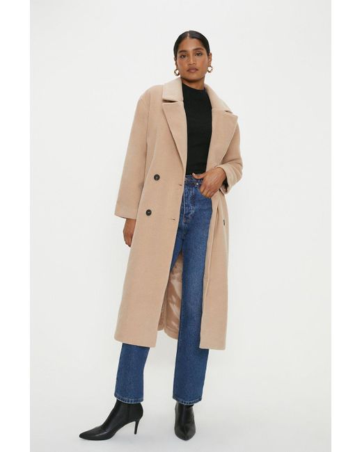 Dorothy Perkins Blue Longline Double Breasted Coat