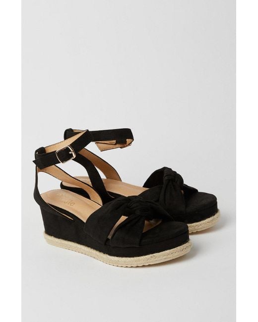 Dorothy Perkins Natural Good For The Sole: Wide Fit Holly Soft Twist Wedges