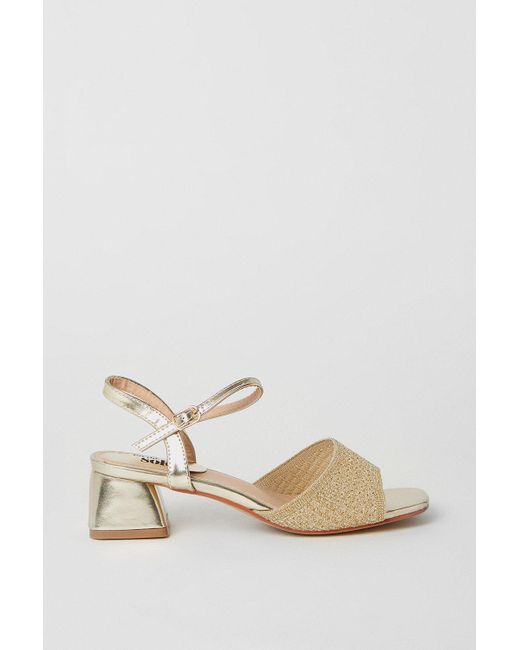 Dorothy Perkins White Good For The Sole: Estelle Fine Knitted Low Block Heeled Sandals