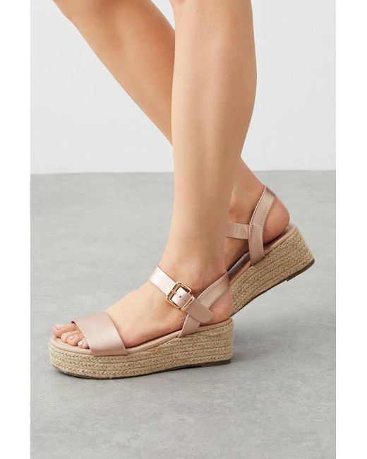 Dorothy Perkins Gray Wide Fit Ria Low Wedges