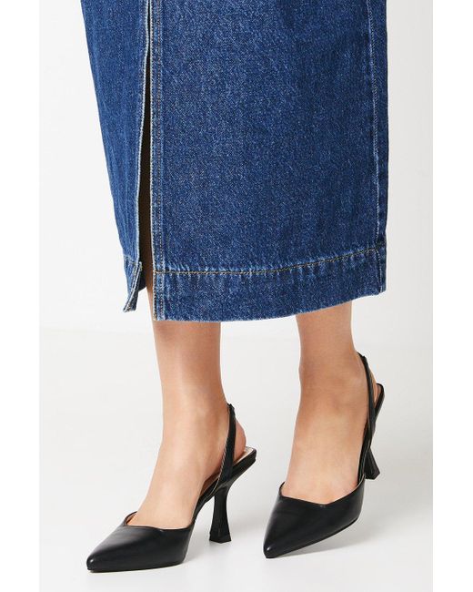 Dorothy Perkins Blue Bindy Pointed Slingback Court Shoes