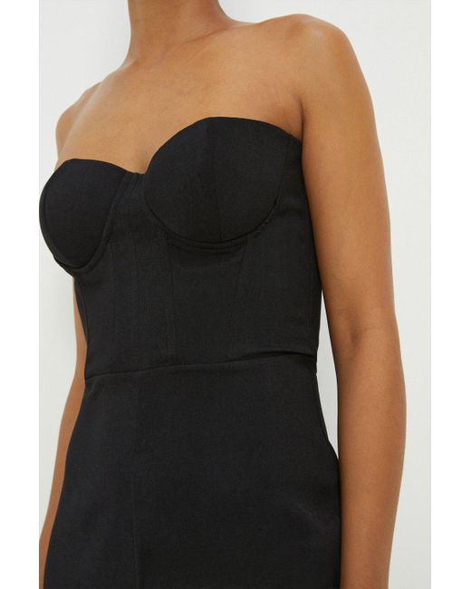 Dorothy Perkins Black Corset Detail Strapless Jumpsuit