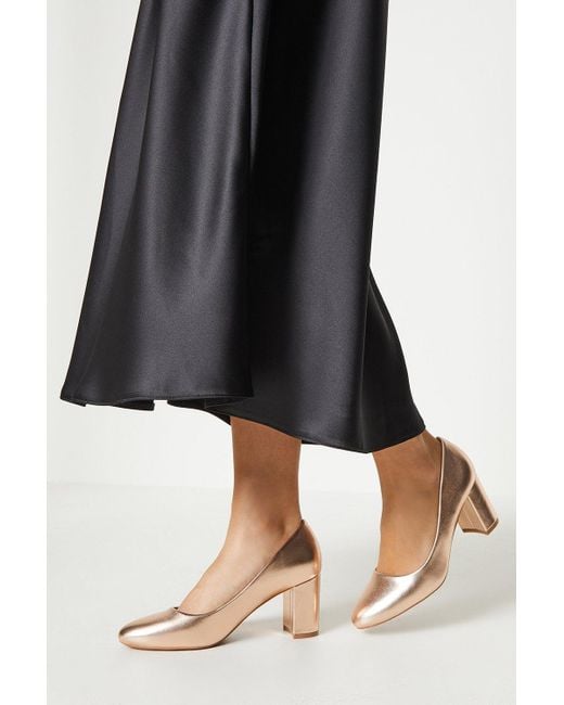 Dorothy Perkins Black Good For The Sole: Collene Almond Toe Block Heel Court Shoes