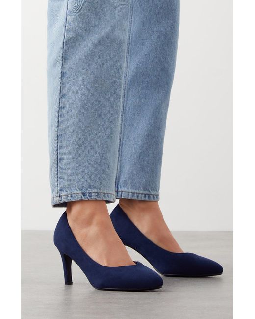 Dorothy Perkins Blue Good For The Sole: Extra Wide Fit Emily Court Shoes