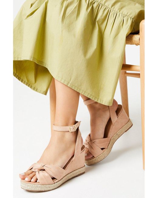Dorothy Perkins Yellow Good For The Sole: Extra Wide Fit Holly Soft Twist Wedges