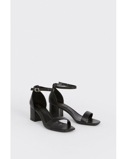 Dorothy Perkins Black Sammy Low Block Barely There Heels