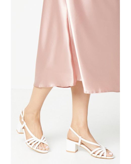 Dorothy Perkins Pink Good For The Sole: Candy Lattice Detail Slingback Medium Block Heeled Sandals