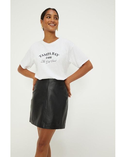 Dorothy Perkins White Real Leather Skirt