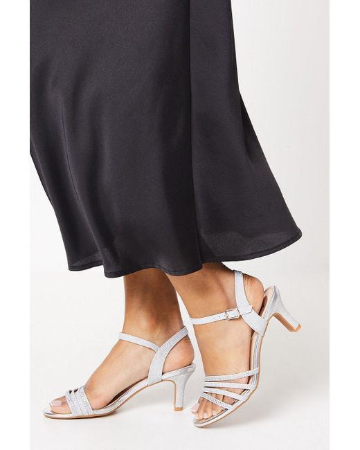 Dorothy Perkins Black Good For The Sole: Ellen Diamante Shimmer Strap Heeled Sandals