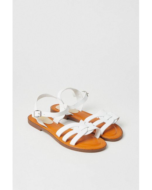 Dorothy Perkins White Femelu Faux Leather Interwoven Sandals
