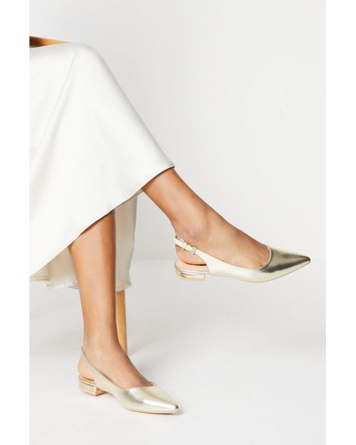 Dorothy Perkins Metallic Pippin Pointed Slingback Ballet Pumps