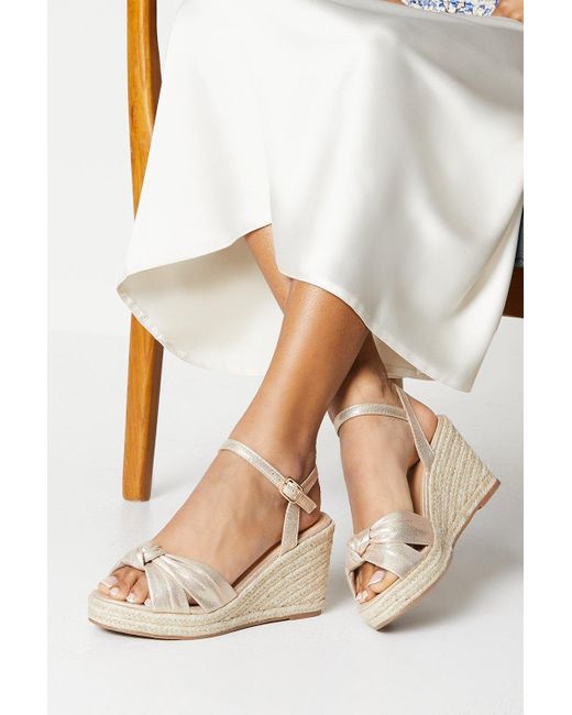 Dorothy Perkins Natural Romi Knot Detail Wedges