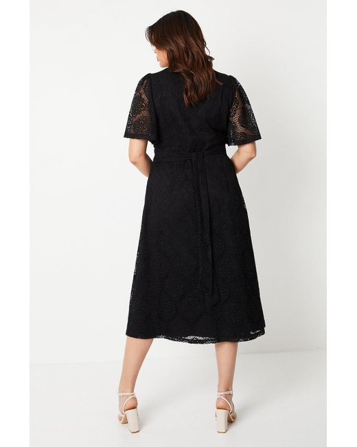Dorothy Perkins Black Curve Lace Square Neck Midi Dress