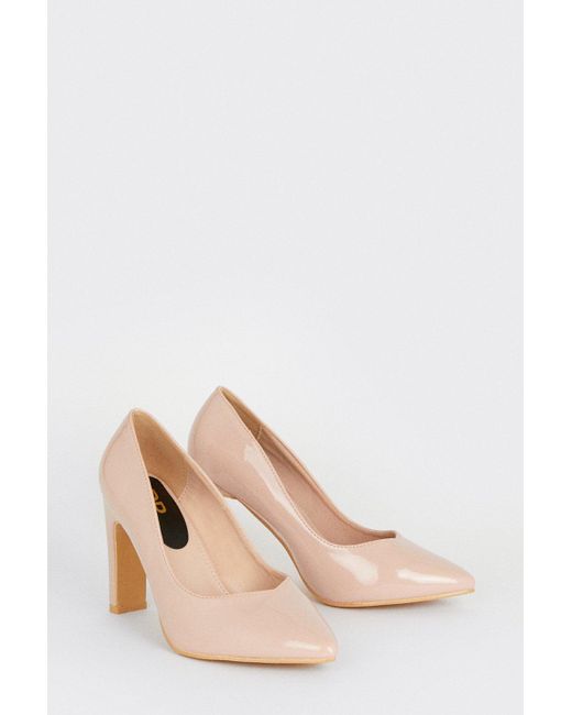 Dorothy Perkins Natural Wide Fit Delma Slim Heel Court Shoes