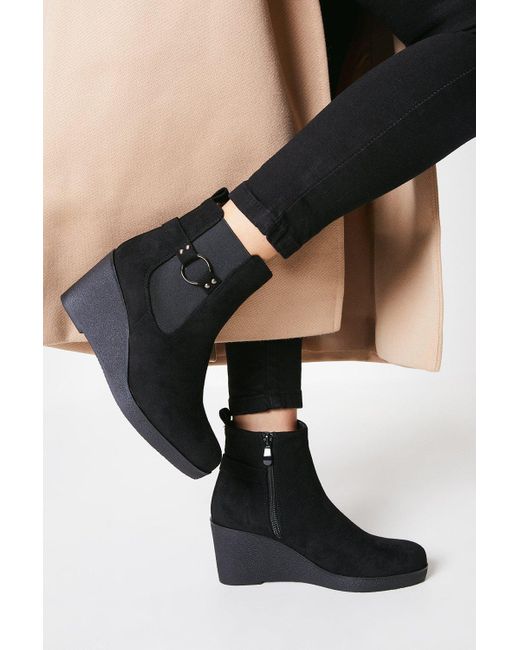 Dorothy Perkins Black Good For The Sole: Masha Wedged Heel Chelsea Boots