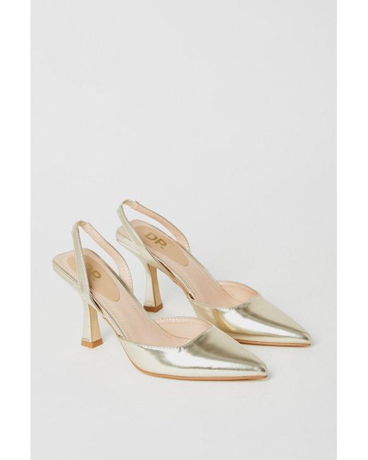 Dorothy Perkins White Bindy Pointed Slingback Court Shoes