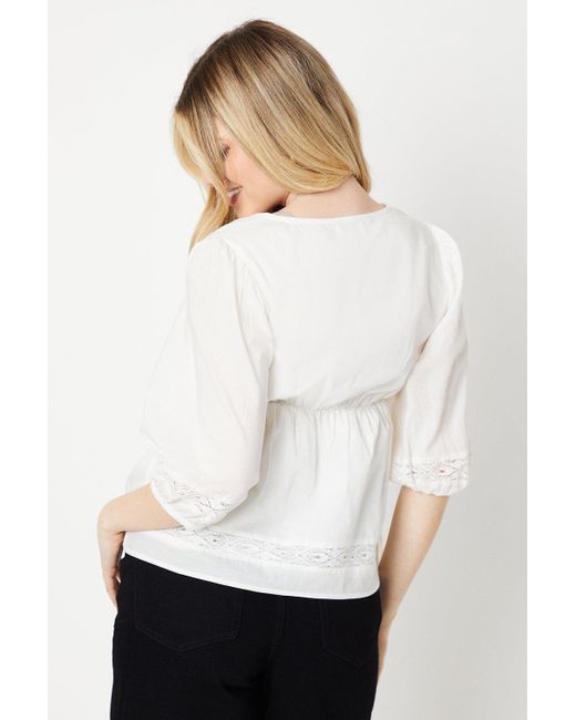 Dorothy Perkins White Lace Detail Blouse