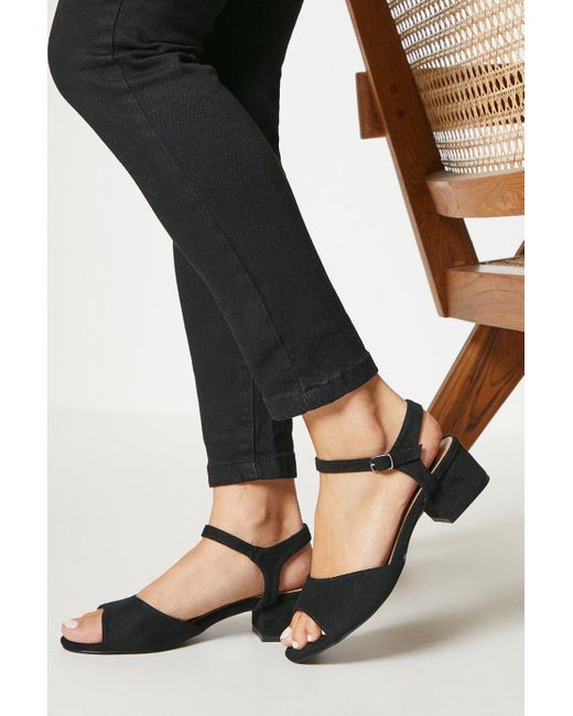 Dorothy Perkins Black Good For The Sole: Edith Low Block Heeled Sandals