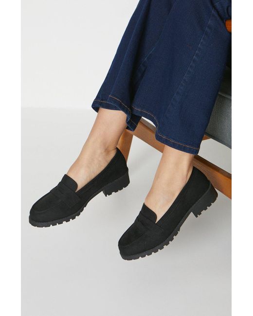 Dorothy Perkins Blue Wide Fit Leoni Chunky Loafer