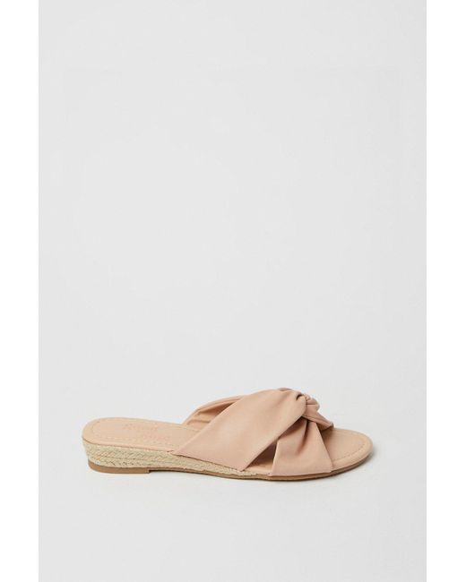 Dorothy Perkins Natural Good For The Sole: Wide Fit Harper Comfort Soft Knot Micro Wedges