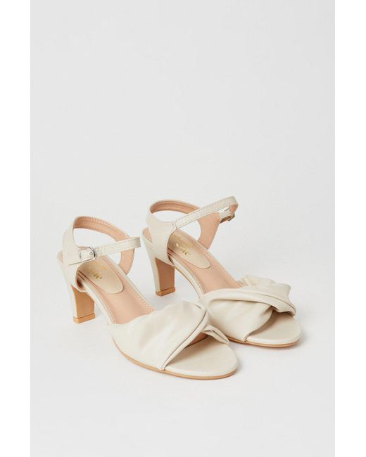 Dorothy Perkins White Good For The Sole: Wide Fit Trisha Two Part Heeled Sandals