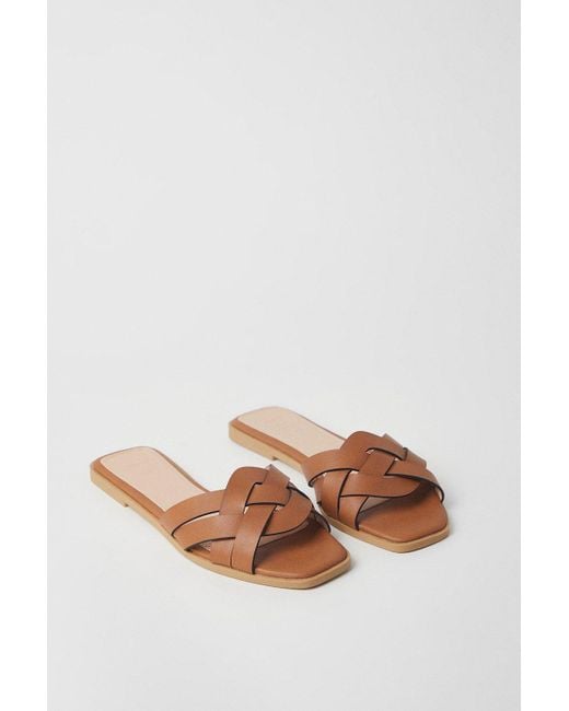 Dorothy Perkins Brown Fiji Lattice Flat Sandals