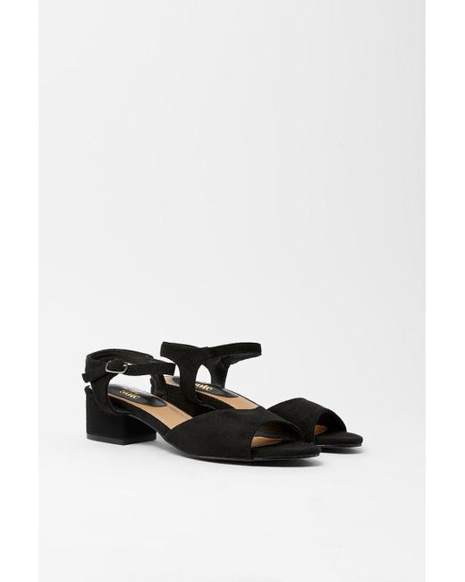 Dorothy Perkins Black Good For The Sole: Edith Low Block Heeled Sandals