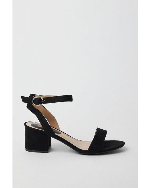 Dorothy Perkins Black Tommi Barely There Mid Block Heel Sandals