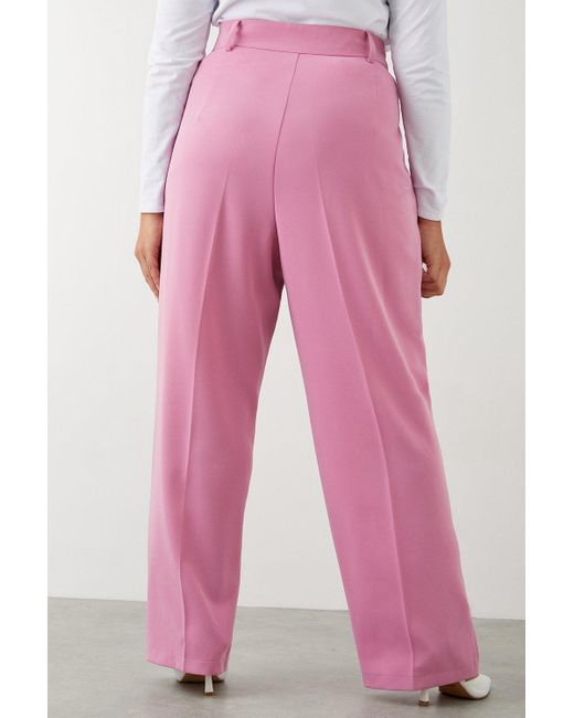 Dorothy Perkins Pink Curve Wide Leg Tailored Trouser