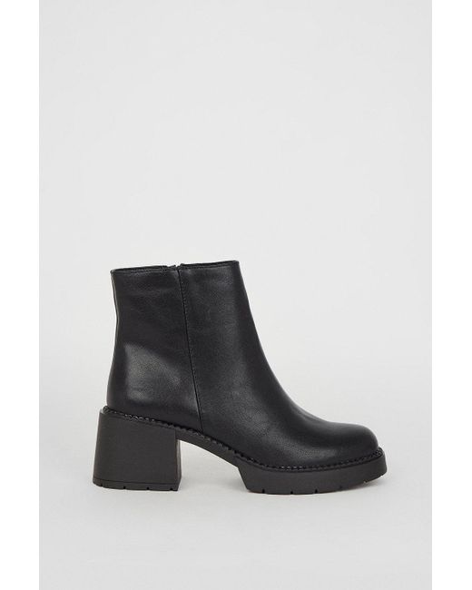 Dorothy Perkins Black Faith: Mallery Chunky Block Heel Ankle Boots